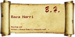 Baza Harri névjegykártya
